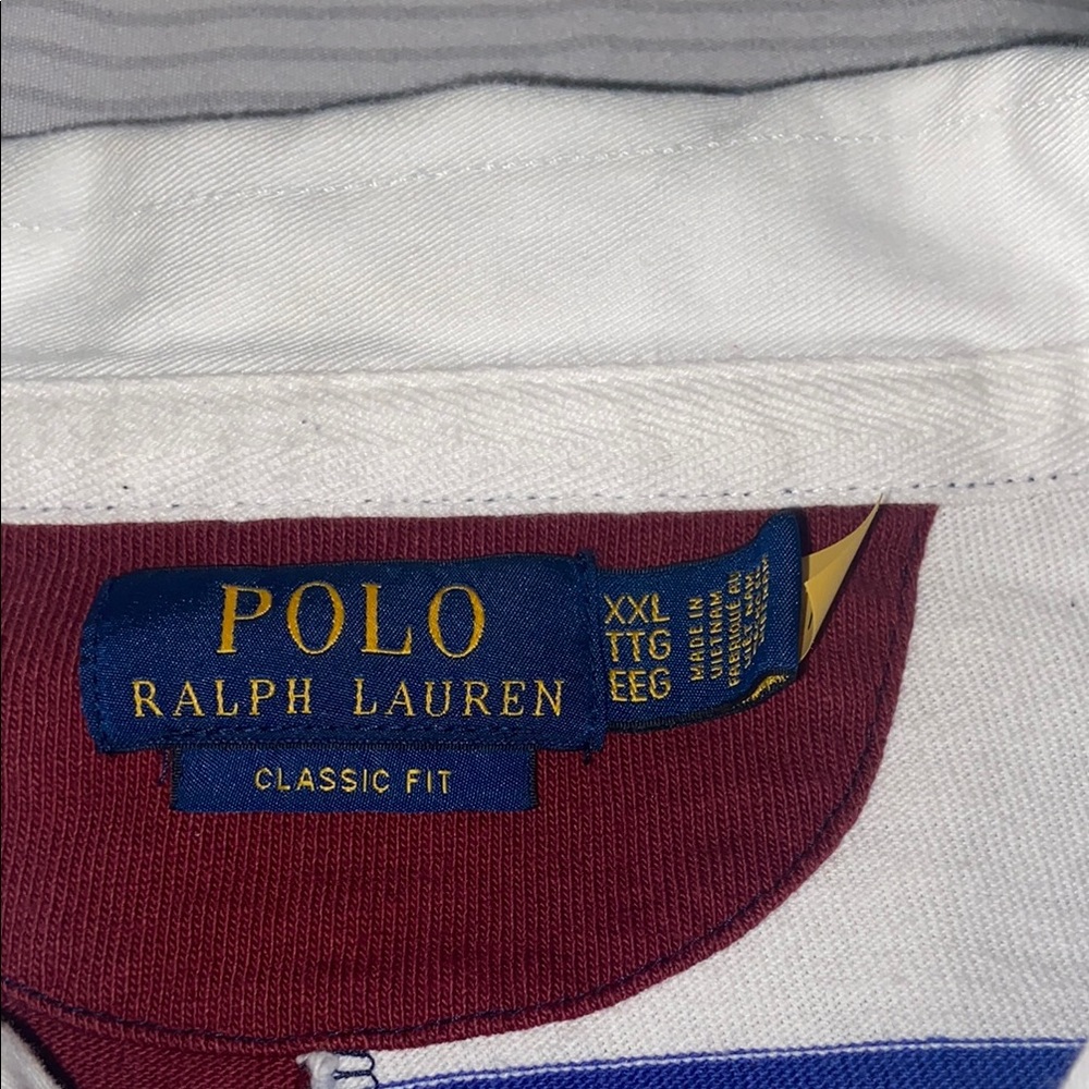 Polo by Ralph Lauren Classic Fit Shirt - White and Burgundy